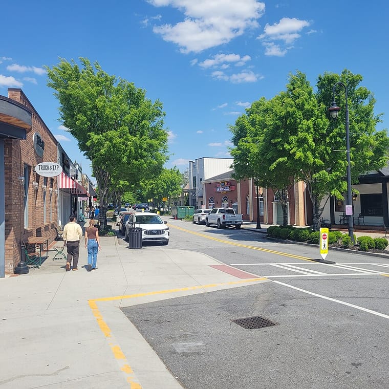 Downtown Duluth, Georgia, with walkable Main Street shops